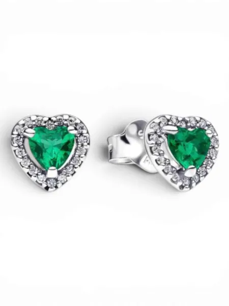 Aros Pandora Corazón Verde