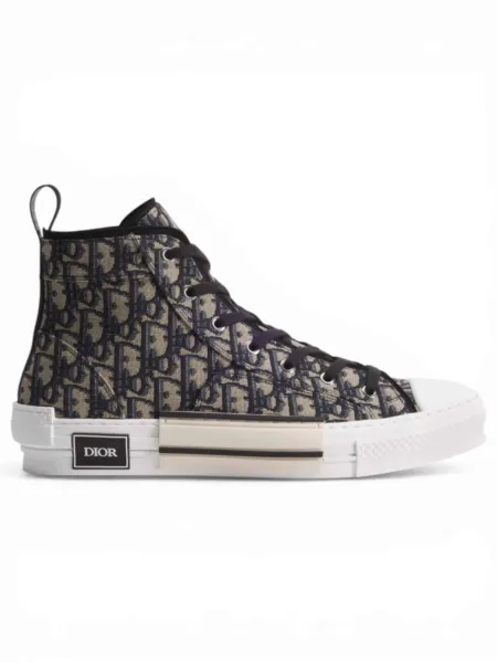 Zapatillas Dior Caña Alta B23 League Oblique Beige y Negro