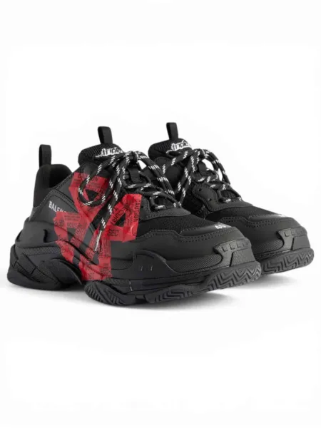Zapatillas Balenciaga Triple S Negro y Rojo