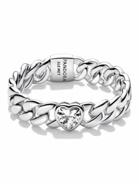 Anillo Pandora Cubana Plateada
