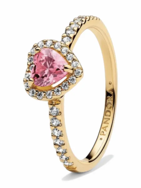 Anillo Pandora Corazón Fucsia