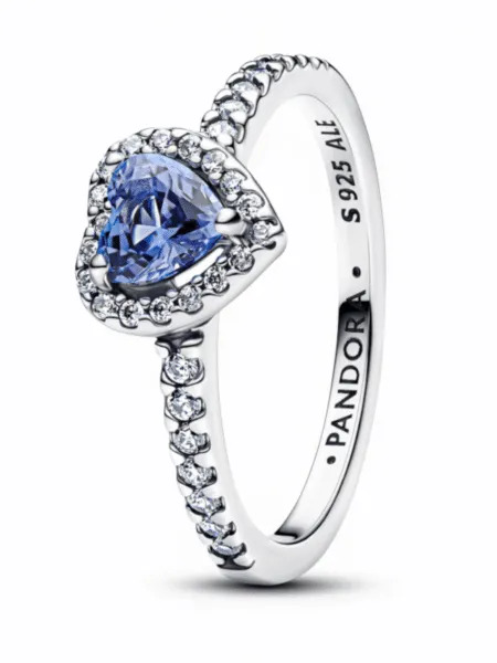 Anillo Pandora Corazón Azul
