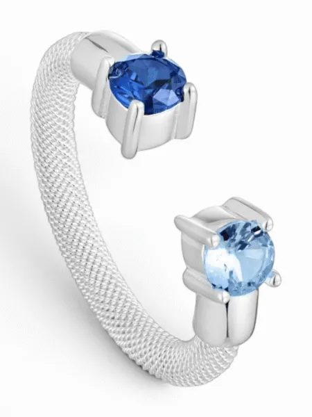 Anillo Tous Abierto Mesh Azul