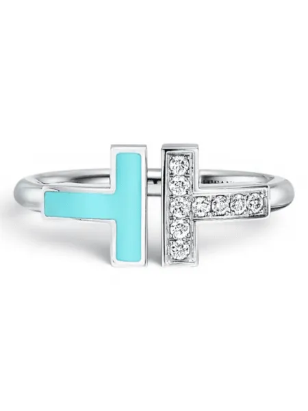 Anillo Tiffany & Co. T Wire Plateado Celeste