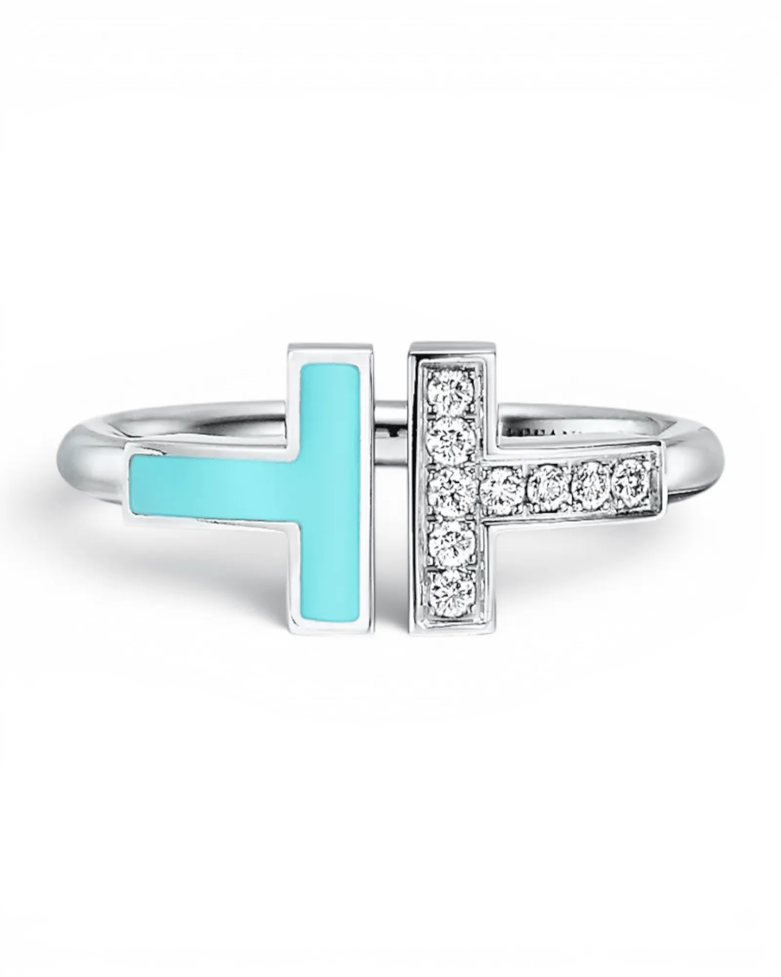Anillo Tiffany & Co. T Wire Plateado Celeste