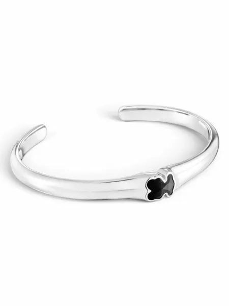 Brazalete Tous Esclava Icon Negro Plateado