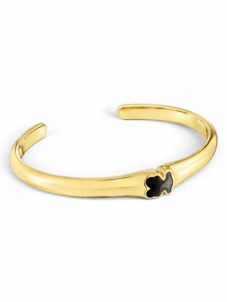 Brazalete Tous Esclava Icon Negro Dorado