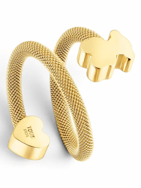 Anillo Tous Espiral Icon Mesh Dorado