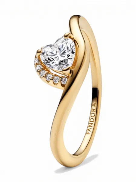 Anillo Pandora Ondulado Dorado
