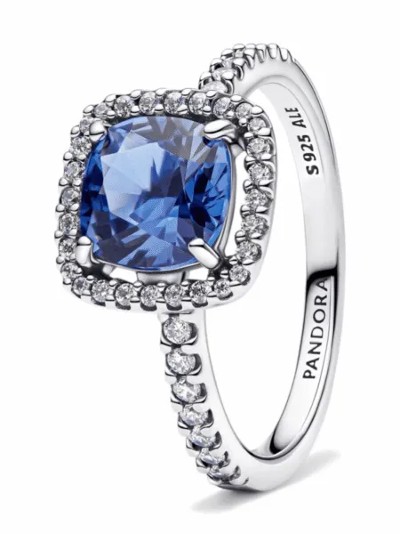 Anillo Pandora Halo Azul