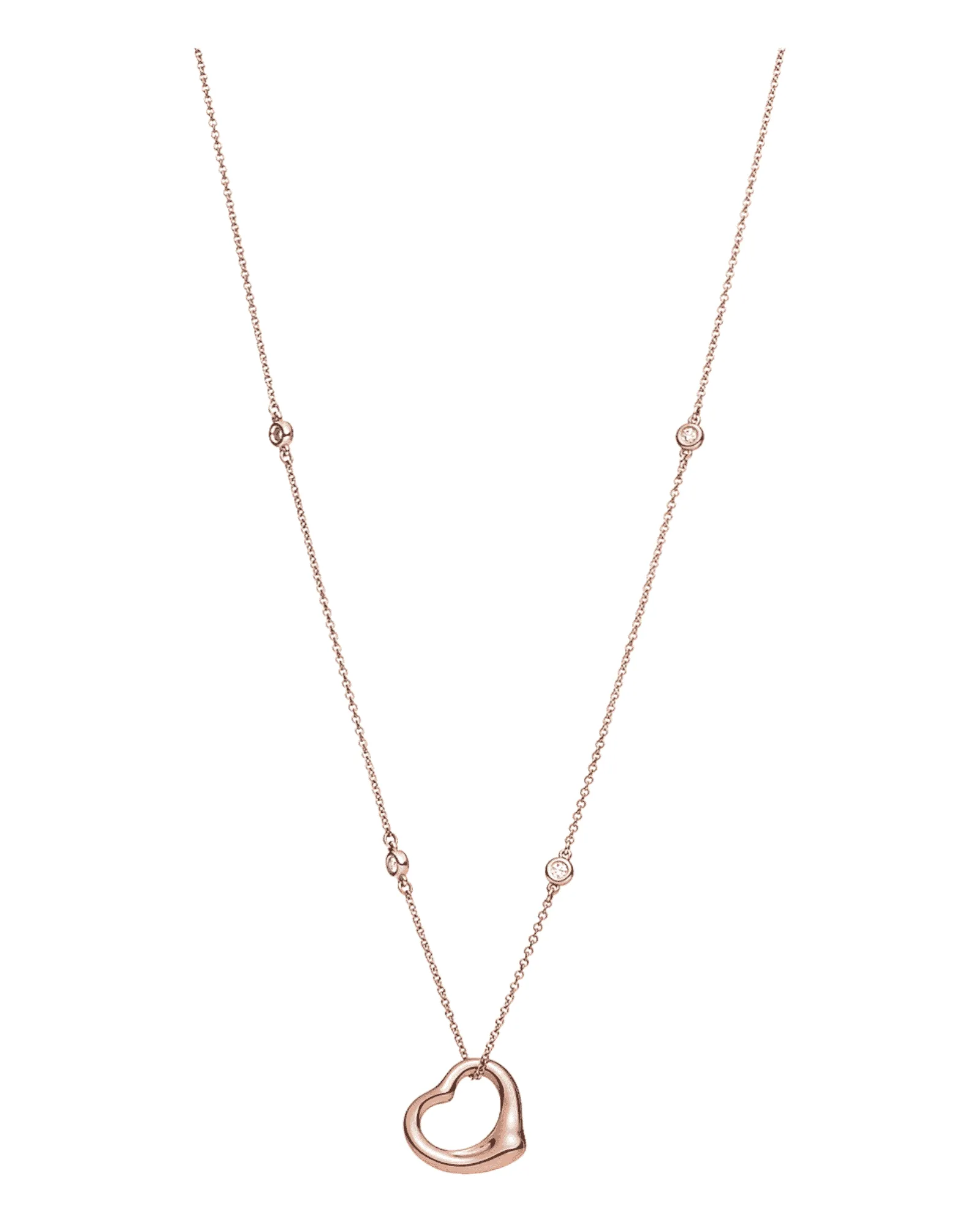 Collar Tiffany & Co. Open Heart Elsa Peretti Rosado