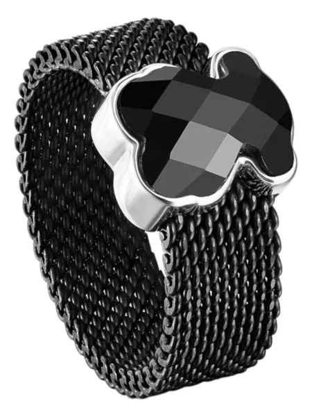 Anillo Tous Mesh Onix Oso Negro