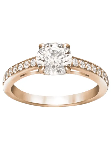 Anillo Swarovski Solitario Rosado