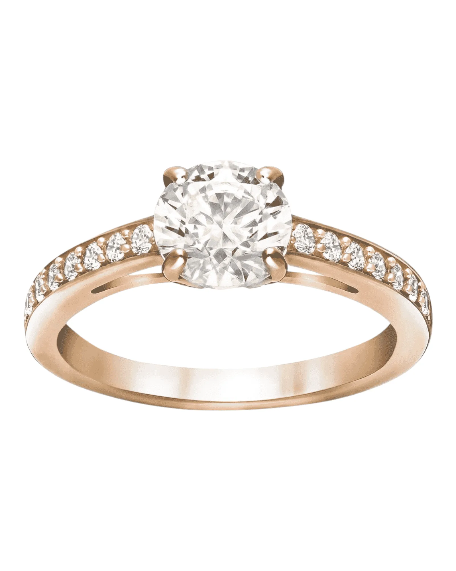 Anillo Swarovski Solitario Rosado