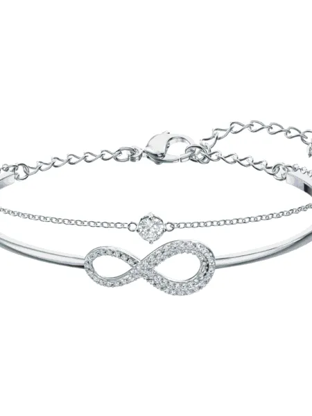 Brazalete Swarovski Infinity Plateado