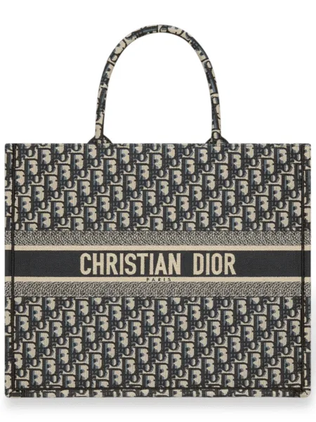 Bolso Dior Book Tote Bordado Azul Grande