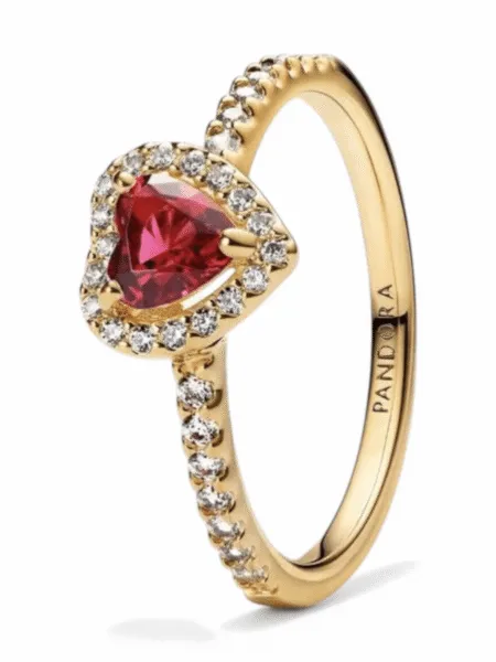 Anillo Pandora Corazón Escarlata