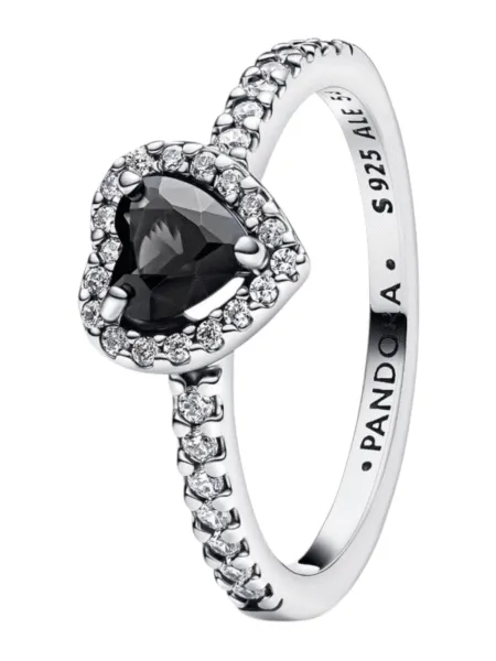 Anillo Pandora Corazón Negro
