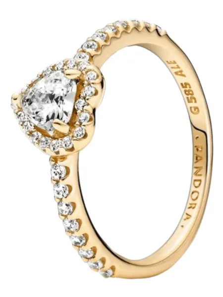 Anillo Pandora de Corazón Dorado