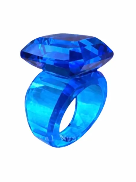 Anillo Swarovski Cóctel Lucent Azul Despacho Inmediato