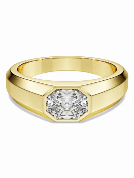 Anillo Swarovski Octagonal Dorado