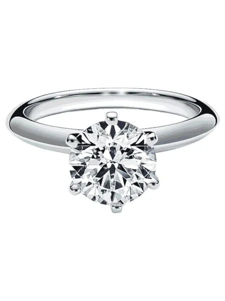 Anillo Tiffany & Co. Compromiso Solitario Plateado