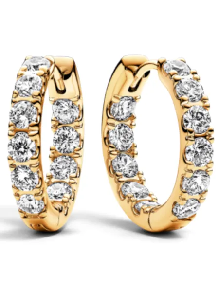 Aros Pandora Argolla Eternidad Hilera Brillante Dorados