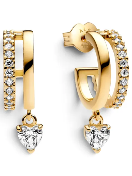 Aros Pandora Corazón Colgante Dorados