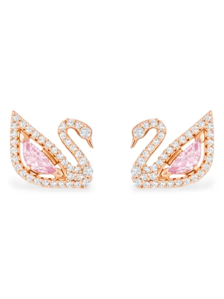 Aros Swarovski Dazzling Swan Rosado
