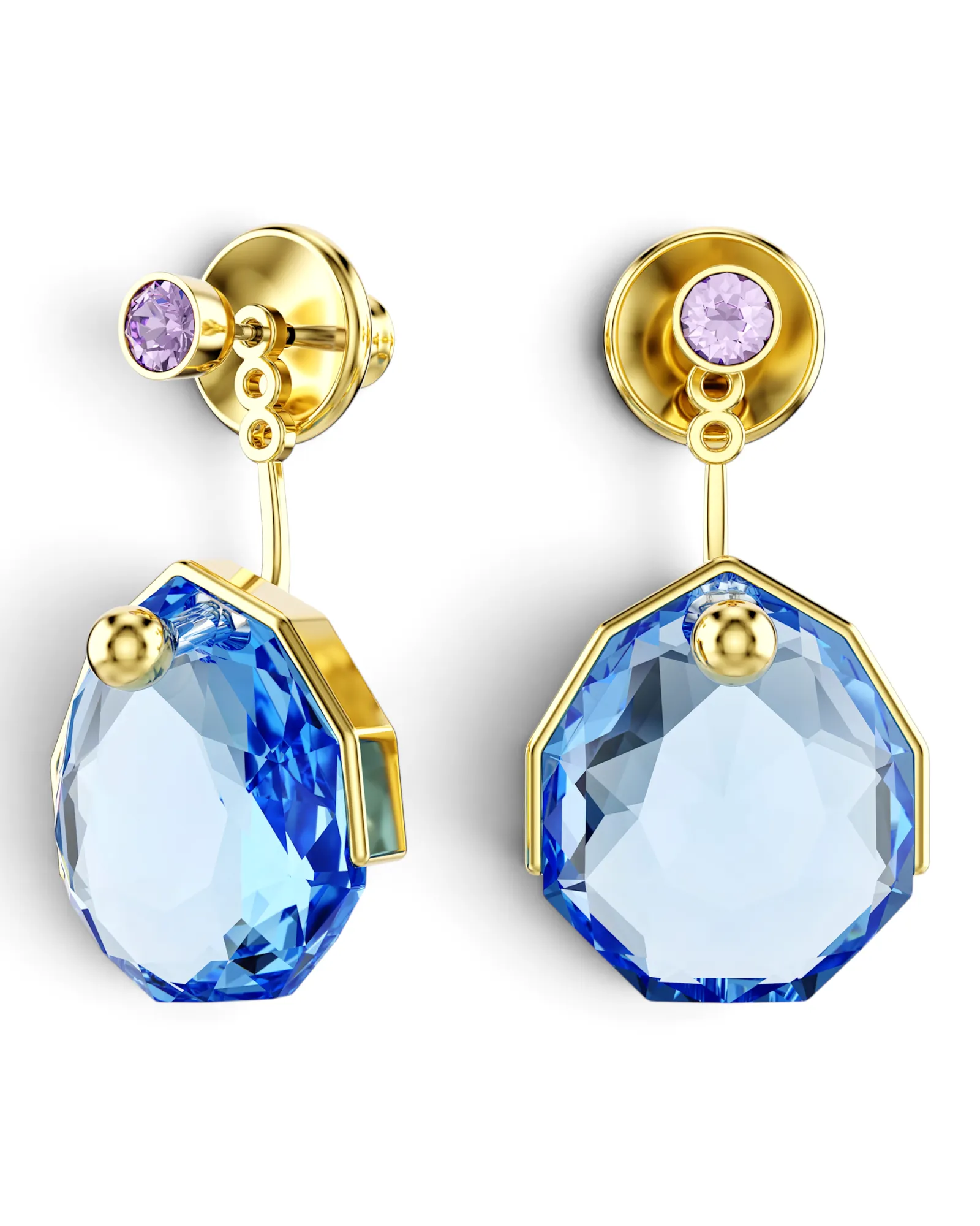 Aros Swarovski Ear Jacket Gema Azules