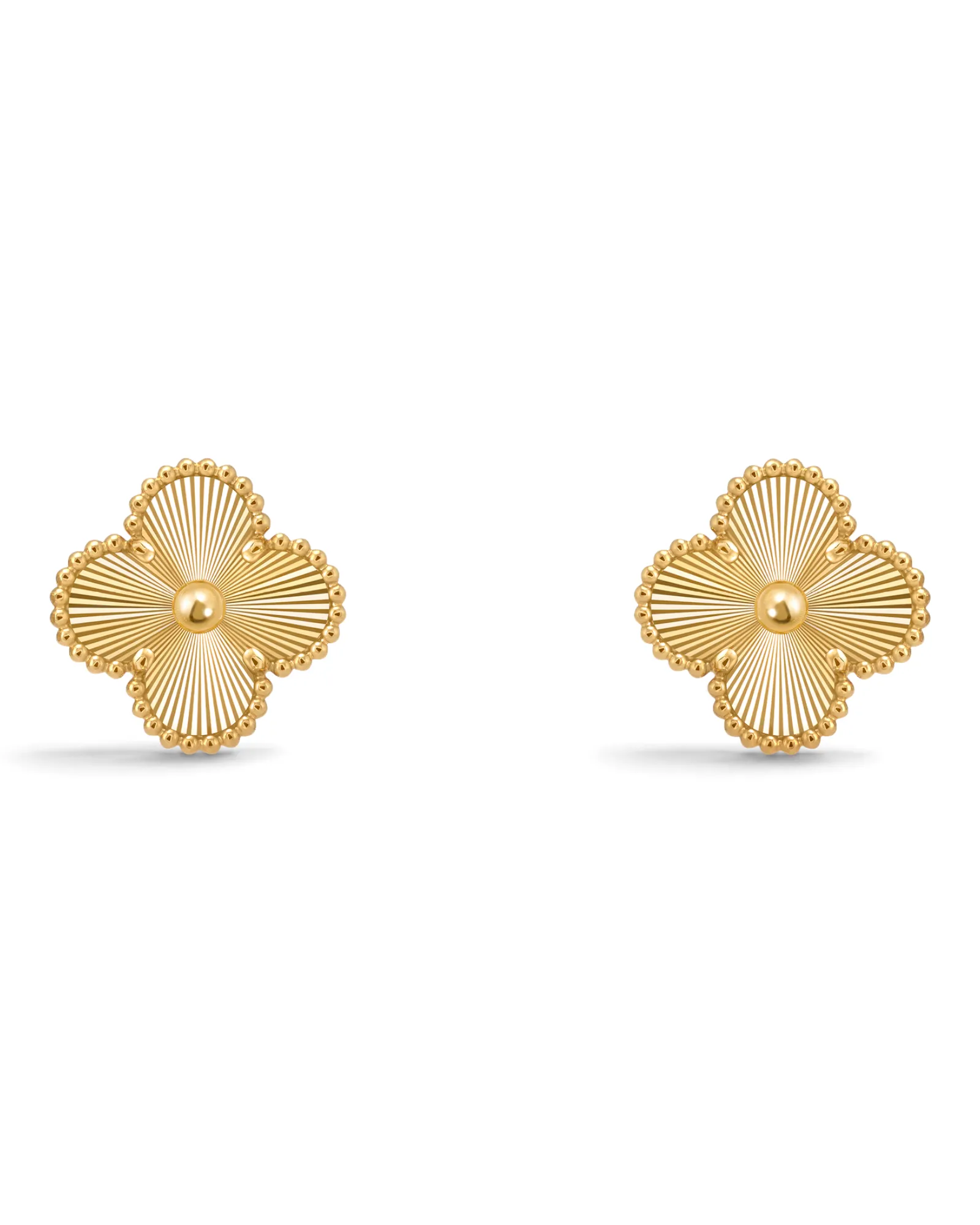 Aros Van Cleef & Arpels Vintage Alhambra Dorados Texturados