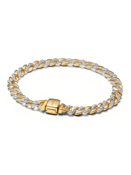 Brazalete Pandora Cubana Bicolor Pavé