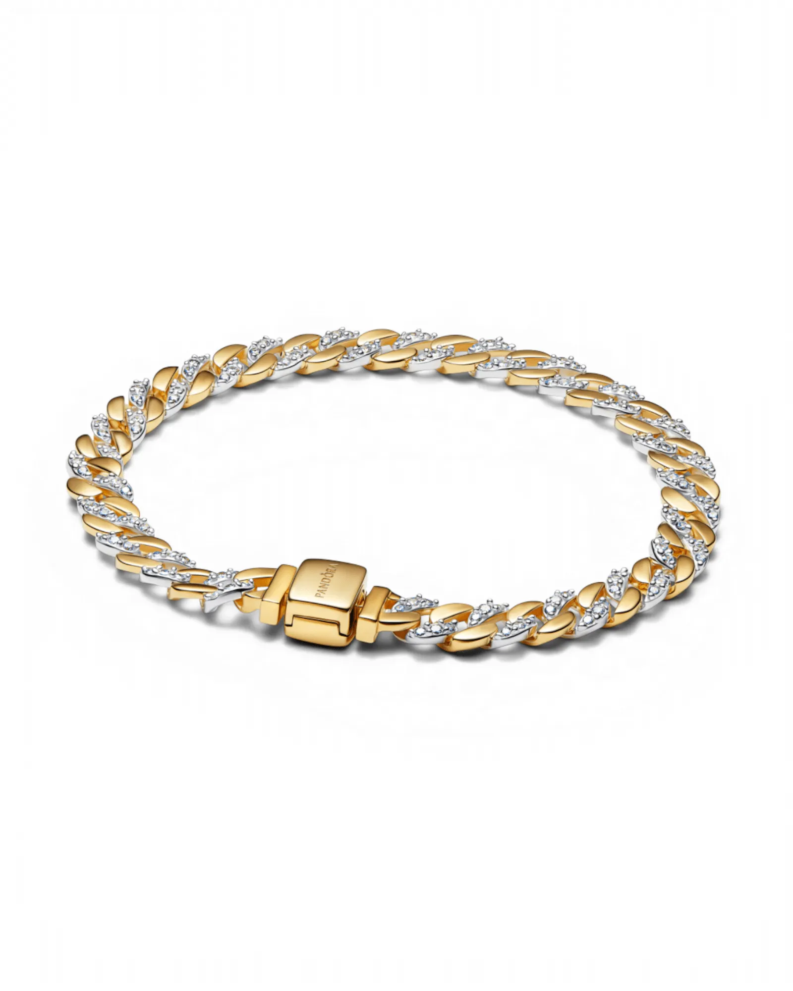 Brazalete Pandora Cubana Bicolor Pavé
