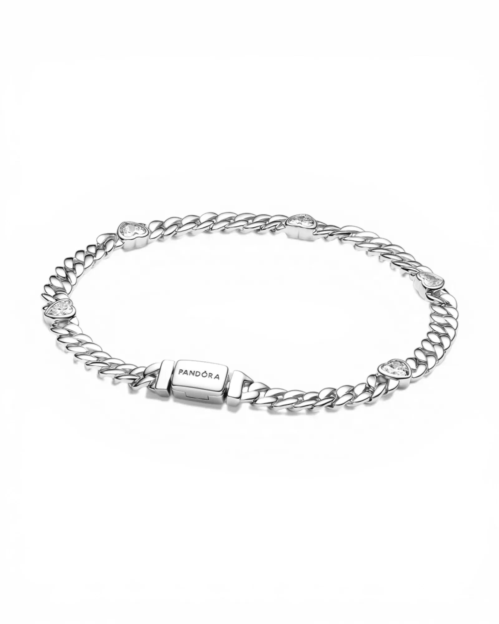 Brazalete Pandora Cubana Destellos Plateada