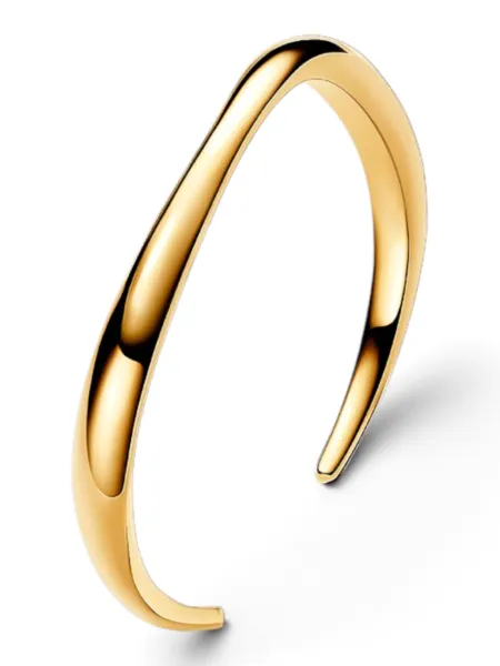 Brazalete Pandora Rígido Abierto Forma Orgánica Dorado
