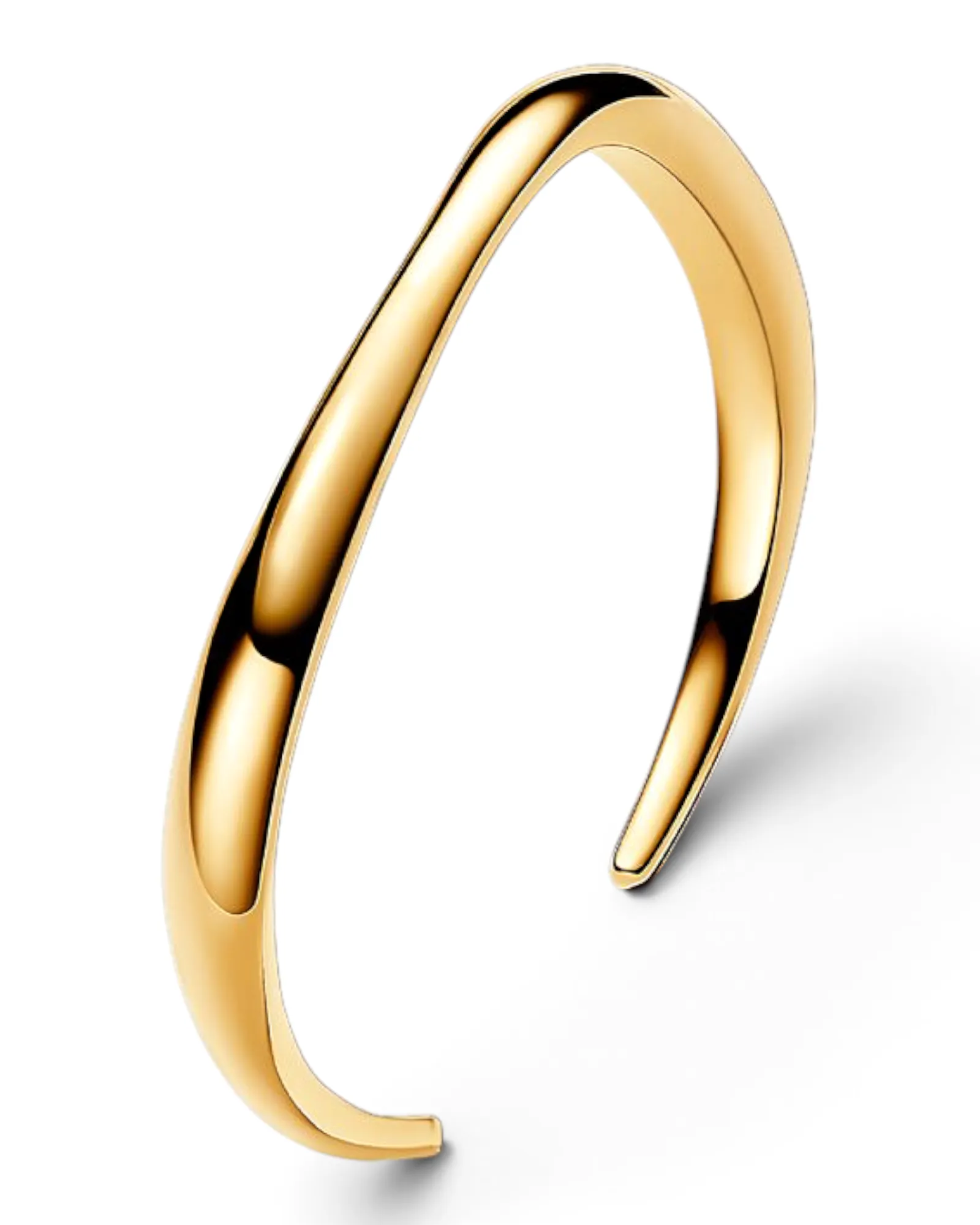 Brazalete Pandora Rígido Abierto Forma Orgánica Dorado