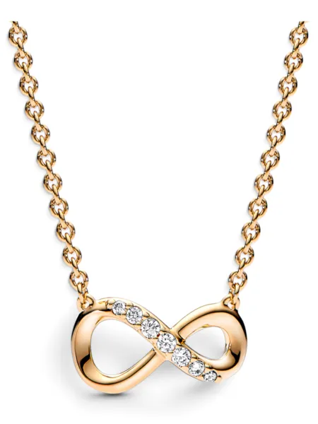 Collar Pandora Infinito Resplandeciente Dorado