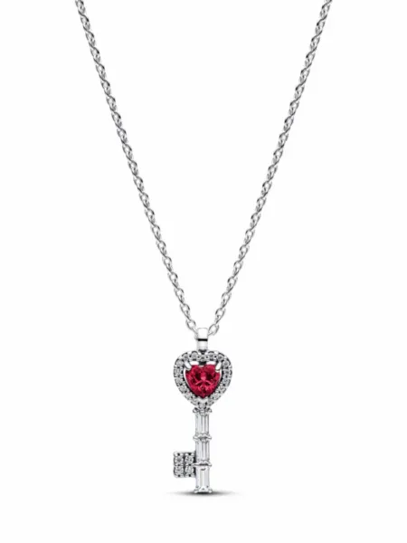Collar Pandora Llave Corazón Rojo