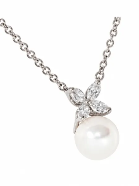 Collar Tiffany & Co. Flor con Perla Despacho Inmediato