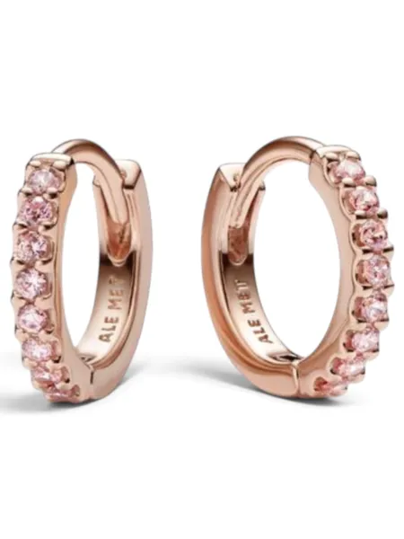 Aros Pandora Argolla Abrazo Rosa Brillante Rosegold