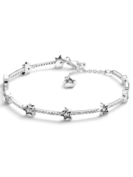 Brazalete Pandora Estrellas Celestiales Plateado
