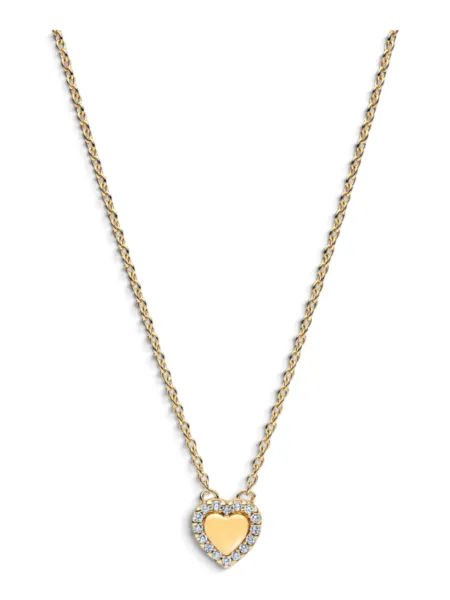Collar Pandora Corazón con Halo Dorado