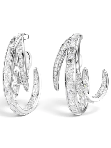 Aros Swarovski Argolla Vienna Baguette Plateados