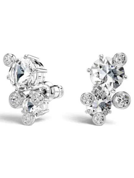 Aros Swarovski Constella Botón Plateados