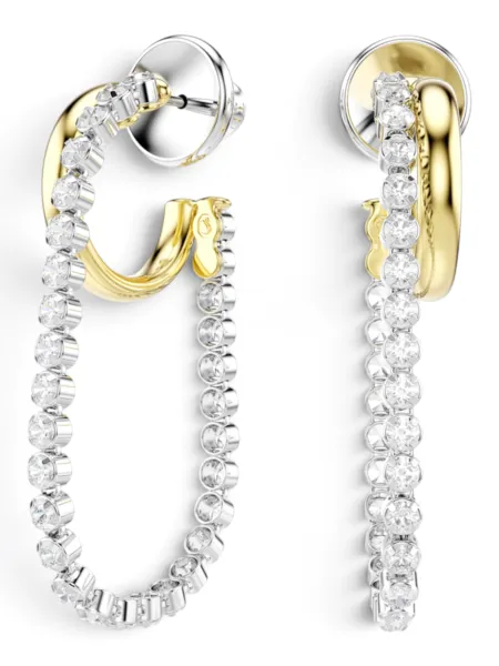 Aros Swarovski Hyperbola Plateados con Dorado