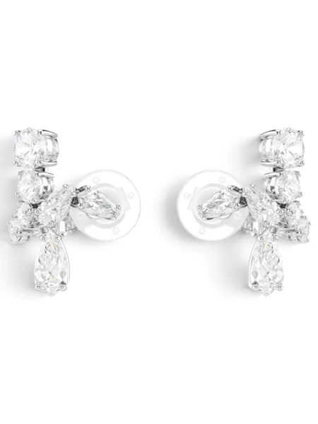 Aros Swarovski Matrix Espiral Plateados