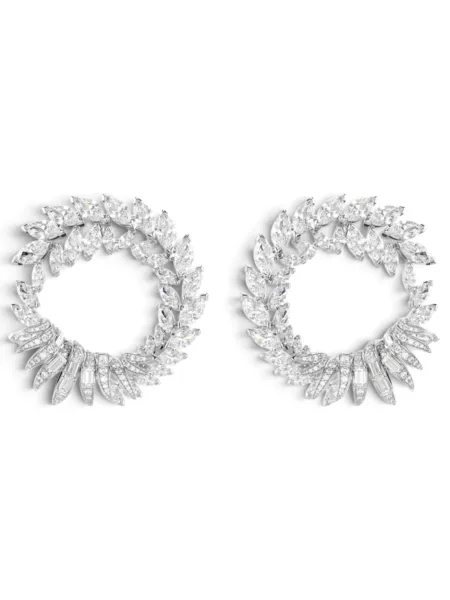 Aros Swarovski Mesmera Círculo de Hojas Plateados