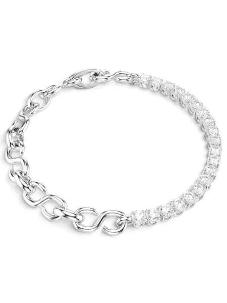 Brazalete Swarovski Matrix Eslabones Plateado