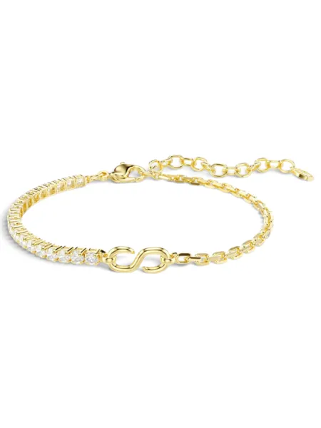 Brazalete Swarovski Matrix Infinito Dorado