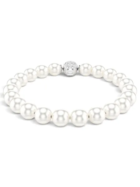 Brazalete Swarovski Matrix Perlas Plateado